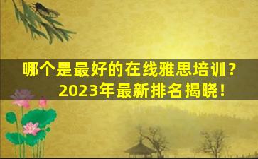 哪个是最好的在线雅思培训？ 2023年最新排名揭晓！